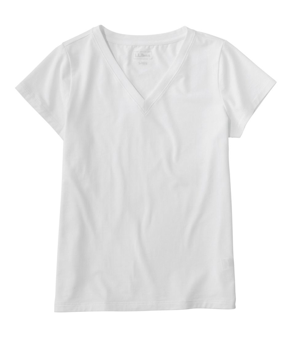 Women's Soft Stretch Supima-Blend Tee, Short-Sleeve V-Neck | L.L.Bean