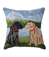 Indoor/Outdoor Hooked Pillow, Mountain Dogs | L.L.Bean