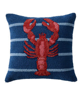 Indoor/Outdoor Hooked Pillow, 18x18 Lobster | L.L.Bean