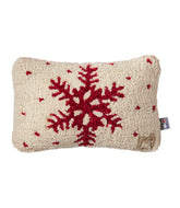 Wool Hooked Throw Pillow, Red Flake, 8" x 12" | L.L.Bean
