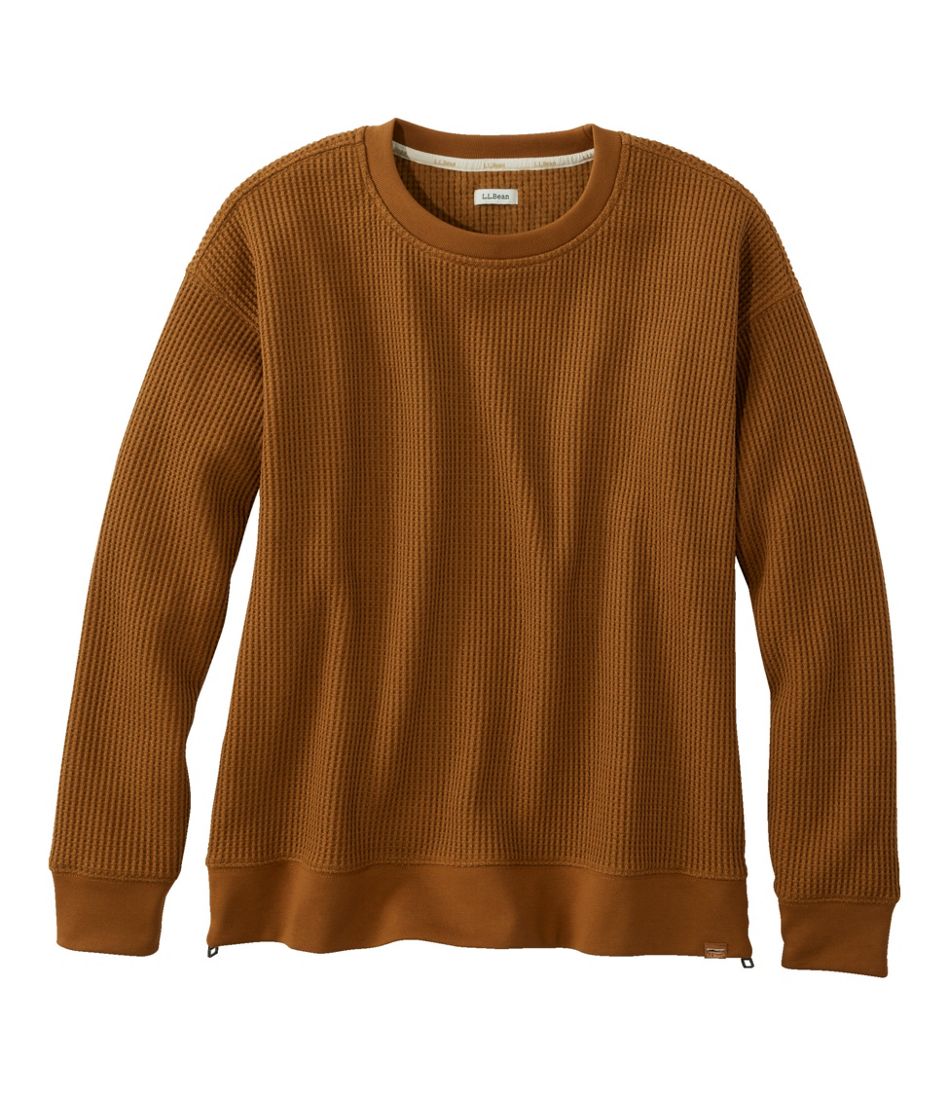 Women's Birchwood Brushed Waffle Top, Crewneck | L.L.Bean