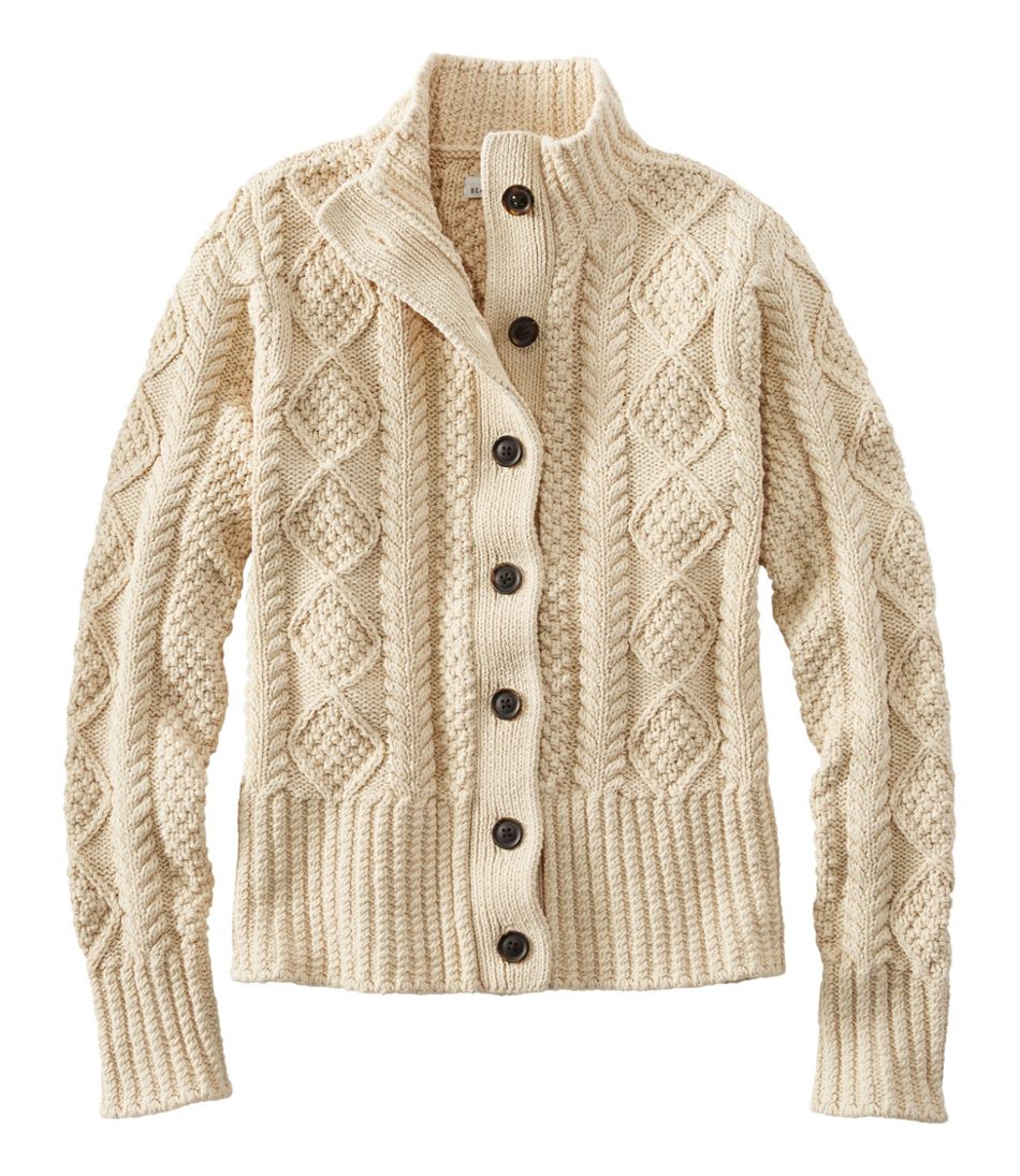 Women's Signature Cotton Fisherman Sweater, Short Cardigan | L.L.Bean
