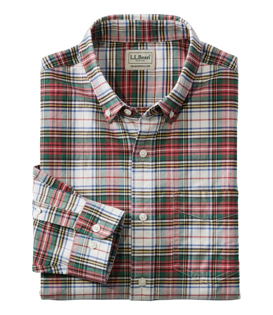 Men's Comfort Stretch® Oxford Shirt, Traditional Untucked Fit, Plaid | L.L.Bean
