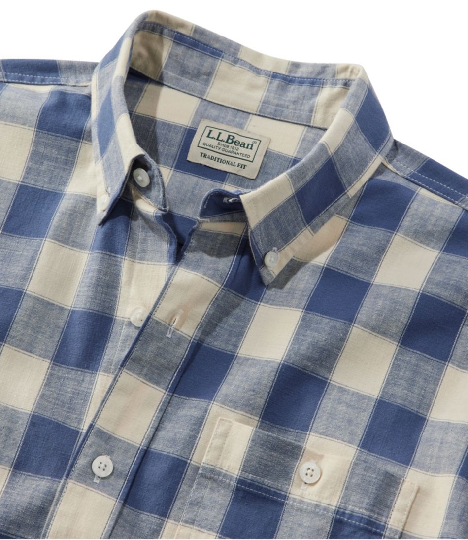Men's Comfort Stretch® Chambray Shirt, Traditional Untucked Fit, Long-Sleeve, Print | L.L.Bean