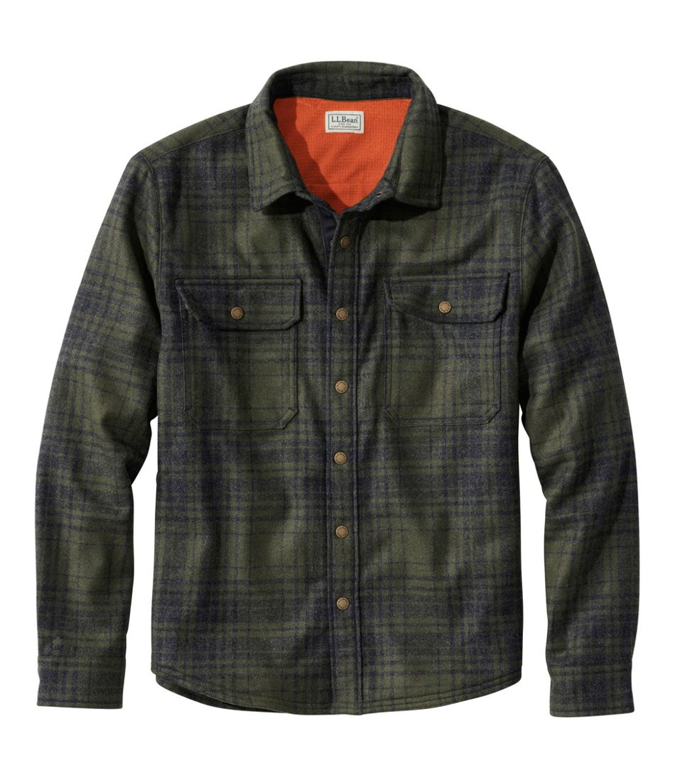Men's Maine Guide Lightweight Lined Wool Field Shirt, Plaid | L.L.Bean