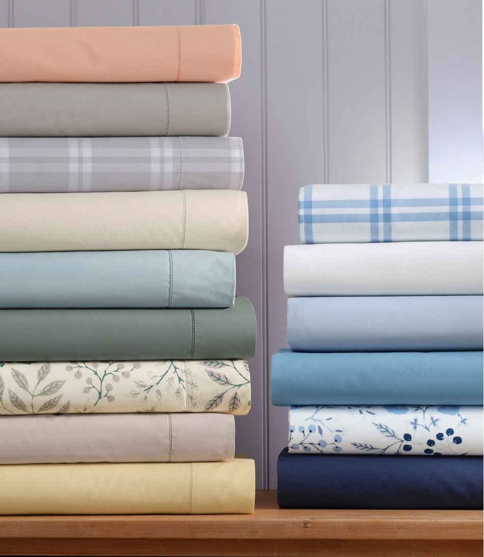 280-Thread-Count Pima Percale Sheet Collection, Windowpane | L.L.Bean