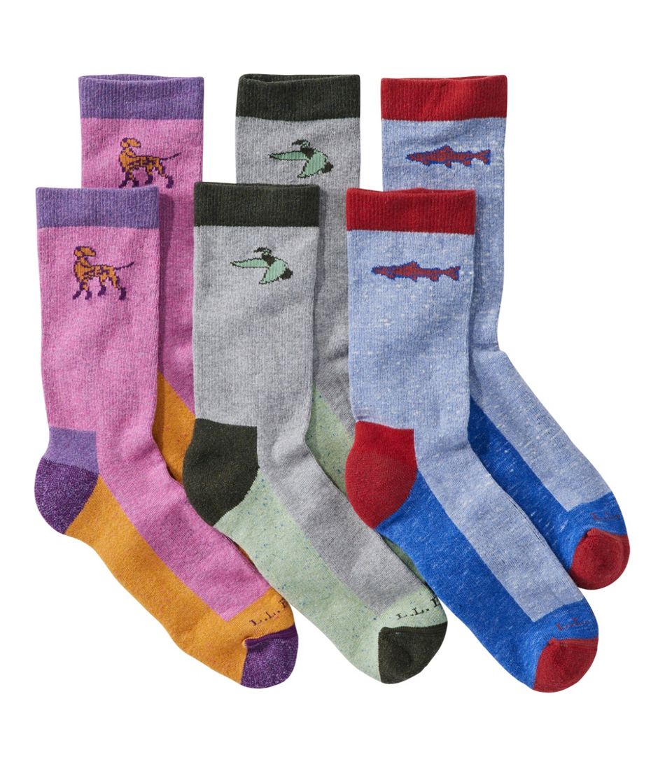 Adults' Wicked Soft Cotton Socks Animal Gift Set, 3-Pack | L.L.Bean