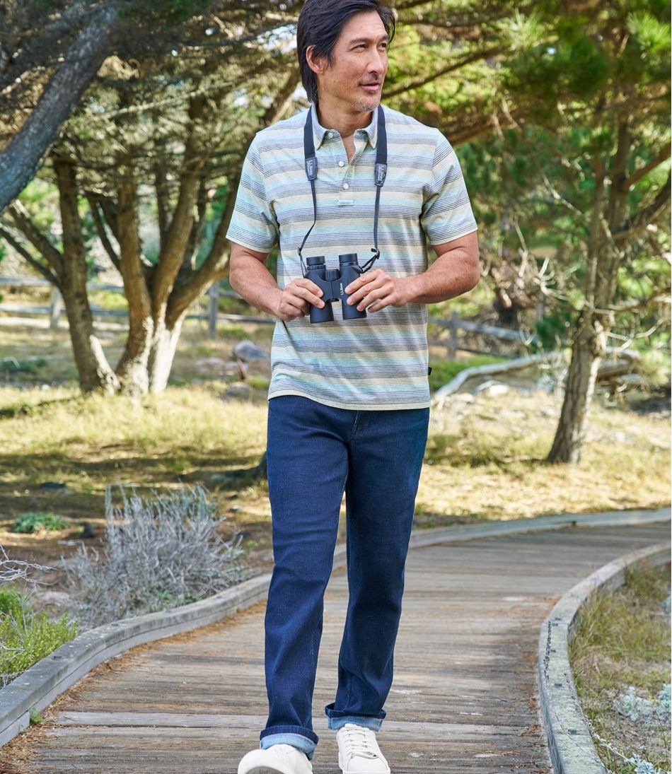 Men's Comfort Stretch Performance® Pima Polo, Short-Sleeve, Stripe | L.L.Bean