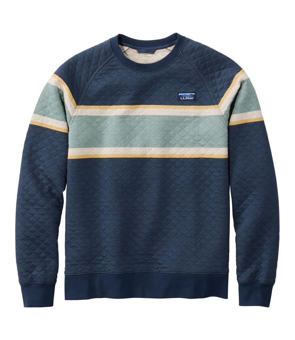 Men's Quilted Sweatshirt, Crewneck, Stripe | L.L.Bean