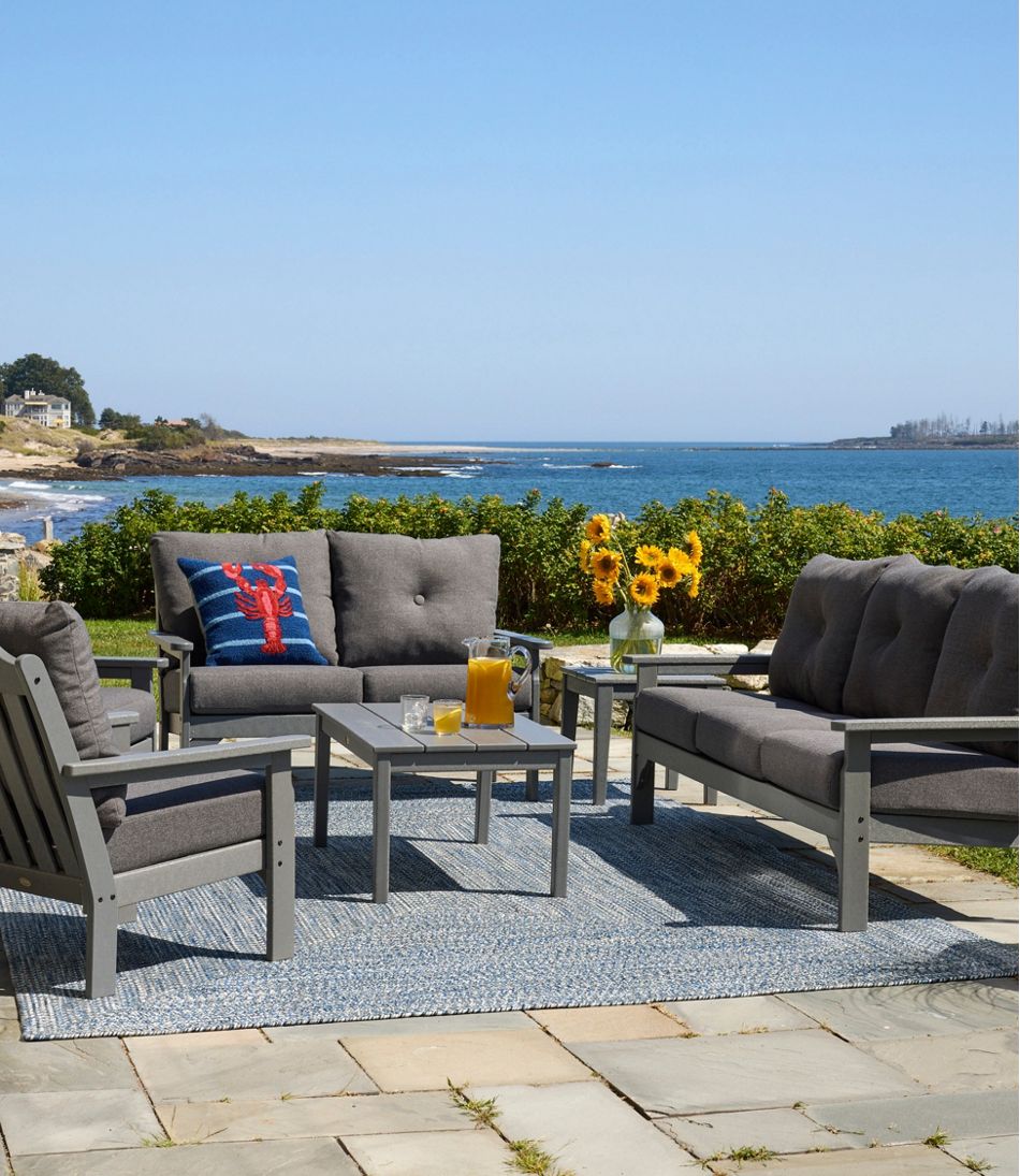 All-Weather Patio Sofa with Textured Cushion, Slate Gray | L.L.Bean