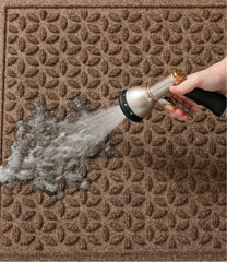 Heavyweight Recycled Waterhog Doormat, Half Round, Blooming Circles | L.L.Bean